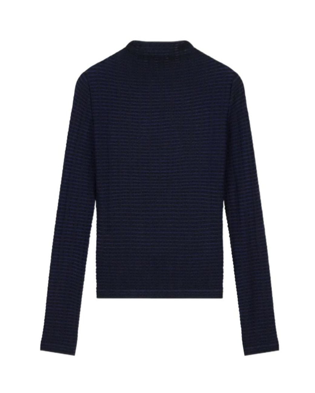 Emporio Armani Blue Horizontal-Stripe Sweater