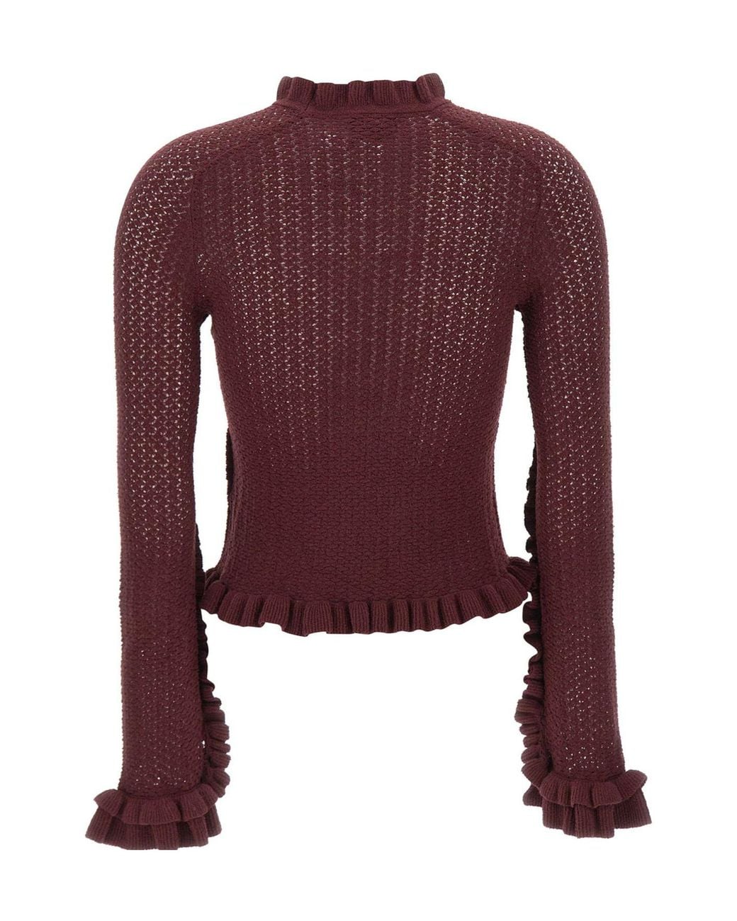 Marella Purple Mulino Ruffled Knitted Top