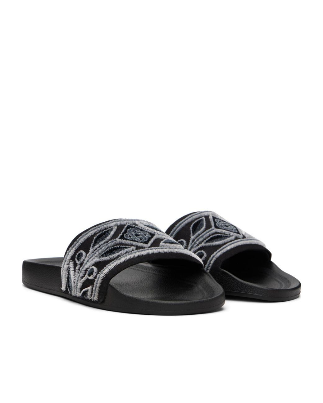 Casablanca Black Embroidery Slide Sandal for men