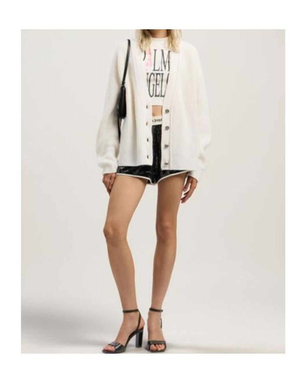 Palm Angels White V-Neck Cardigan