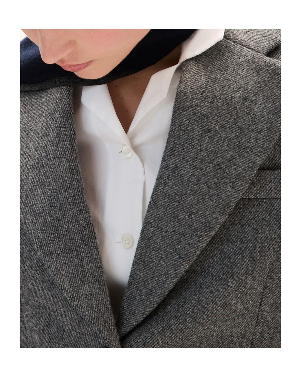Miu Miu Gray Single-Breasted Double Wool Jacket