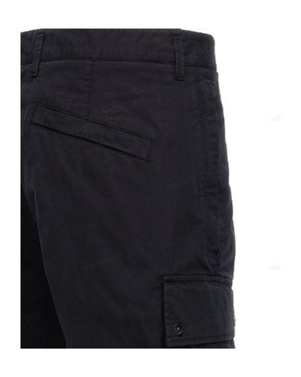 Stone Island Blue Compass-Patch Knee-Length Cargo Shorts for men