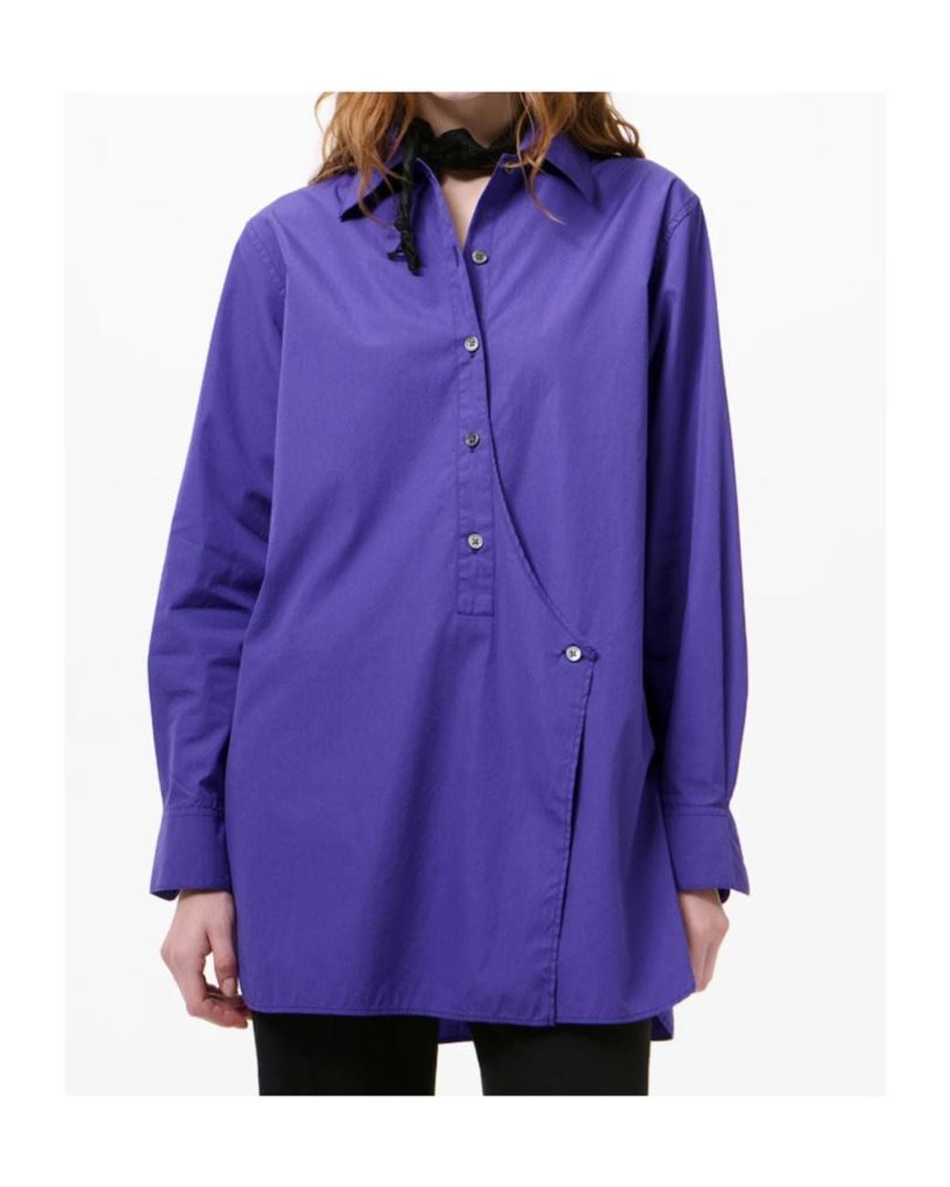 Our Legacy Purple Wave Long Poplin Shirt