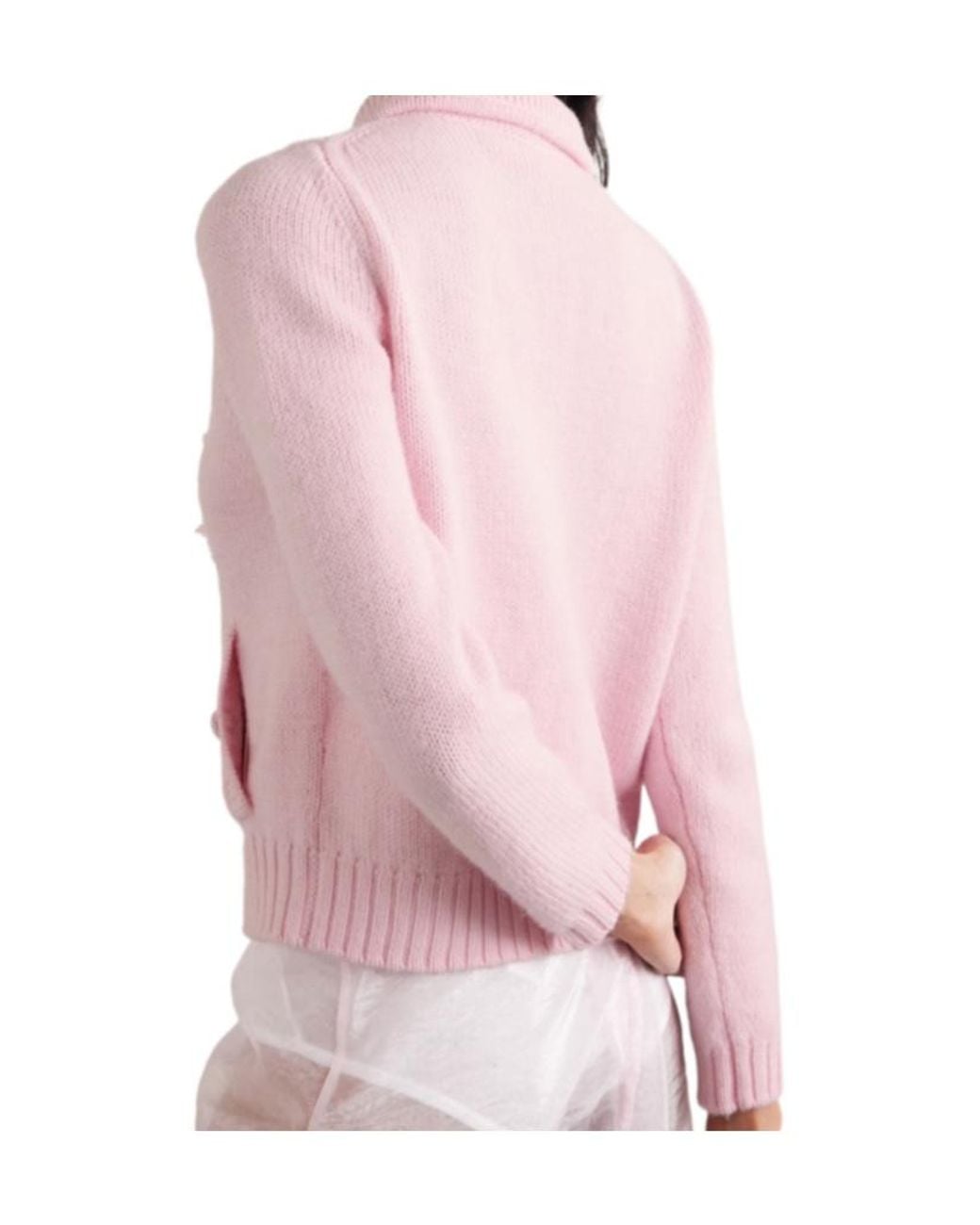 ShuShu/Tong Pink Bead-Embellished Wool Cardigan