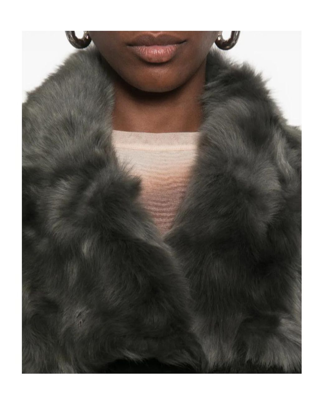 Yves Salomon Gray Long-Sleeve Reversible Jacket