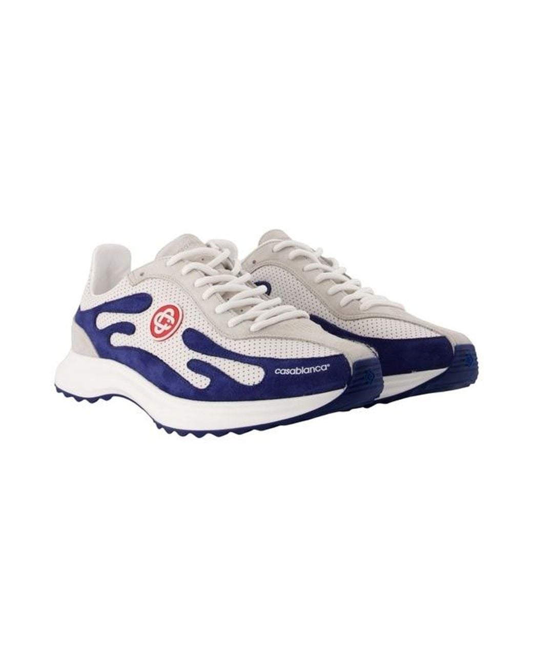 Casablanca Blue Round-Toe Low-Top Sneakers for men