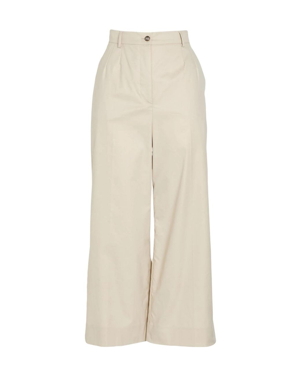 Dolce & Gabbana White Solid Colour Wide-Leg Trousers