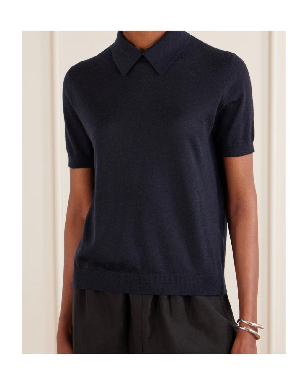 Lisa Yang Blue Short-Sleeved Sweater