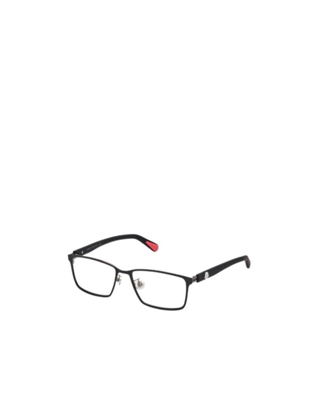 Moncler White Eyewear Rectangle Frame Glasses for men