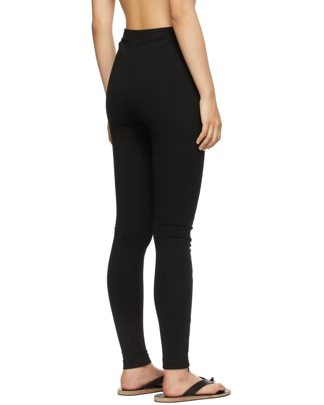 Totême Black Totême Zip Detailed Slim-Cut Leggings