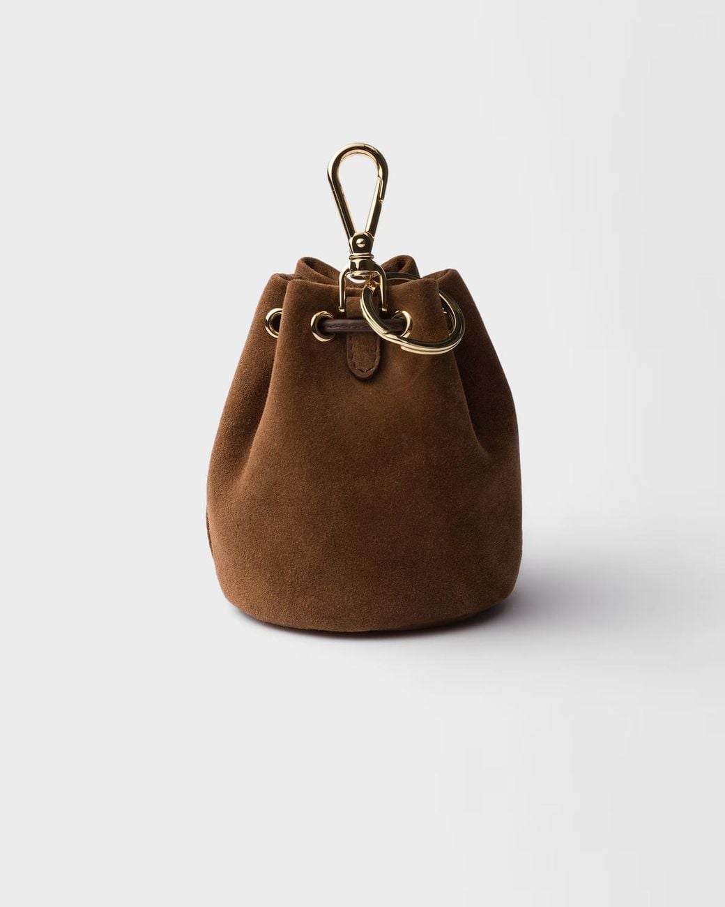 Prada Brown Triangle-Logo Keyring