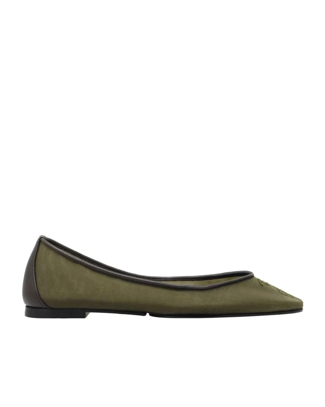Jacquemus Green Pointed Slip-On Ballet Flats