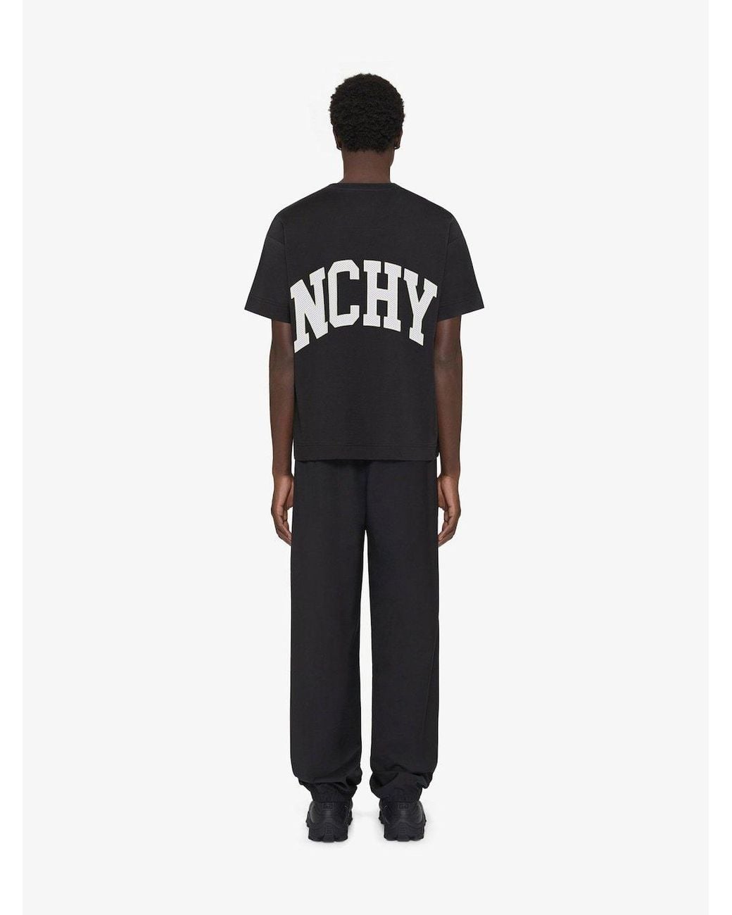 Givenchy Black 4G Embroidered Crewneck T-Shirt for men