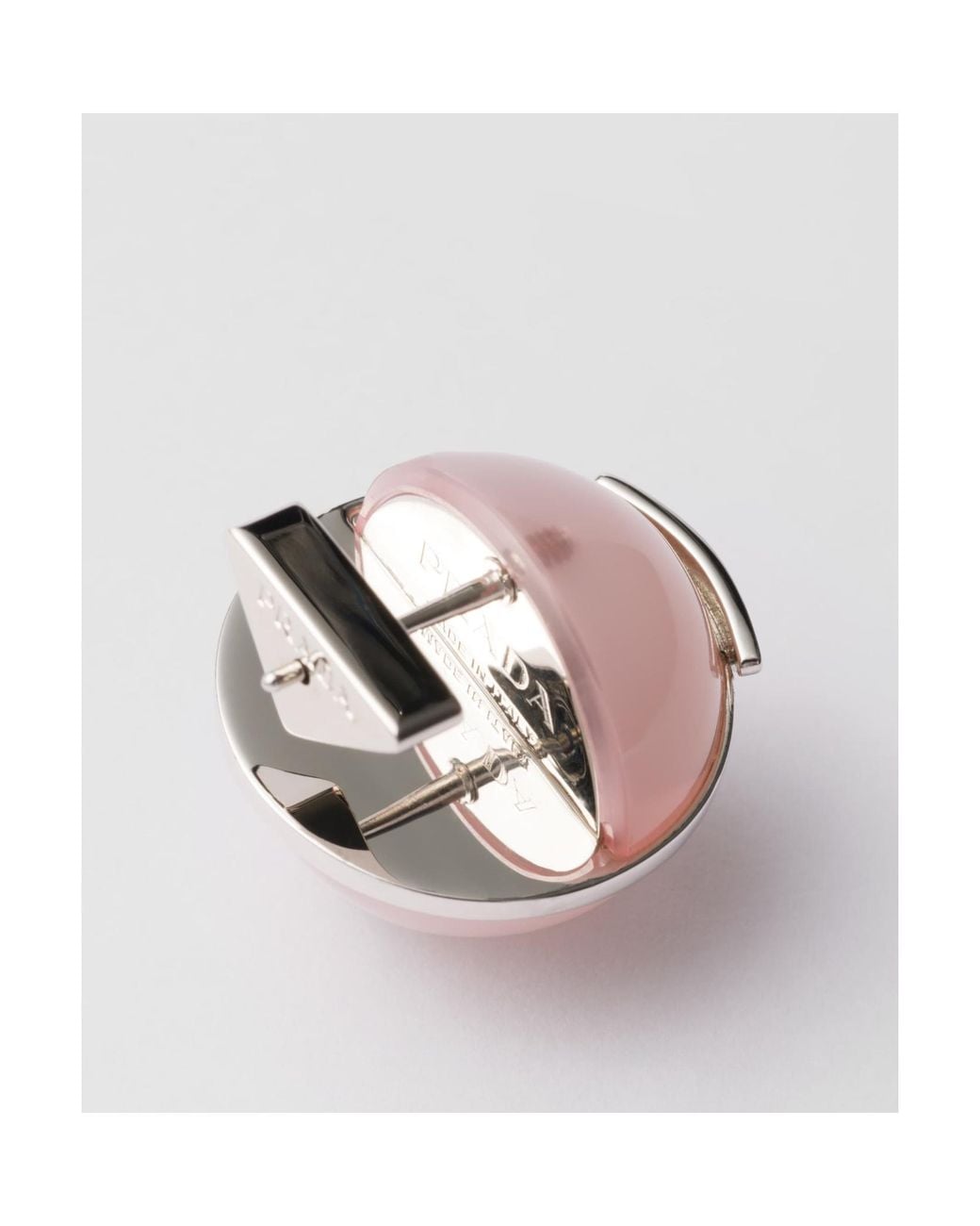 Prada Pink Metal And Plexiglas Earrings