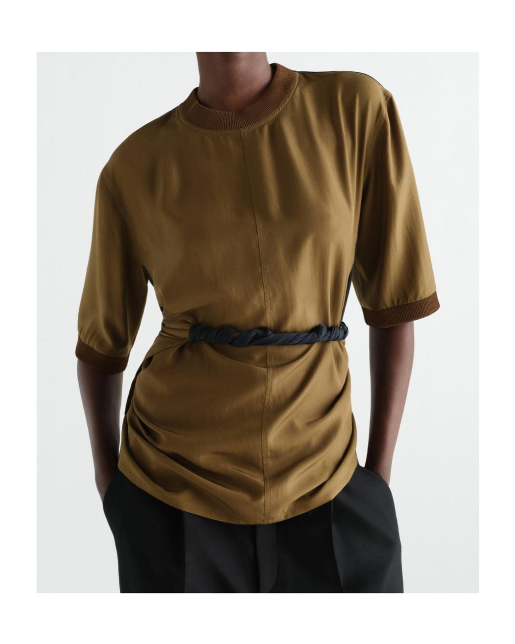 Lemaire Green Silk Ponge Knot Top