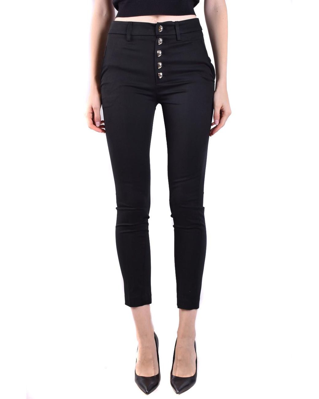 Dondup Black Side Pocket Button Casual Pants