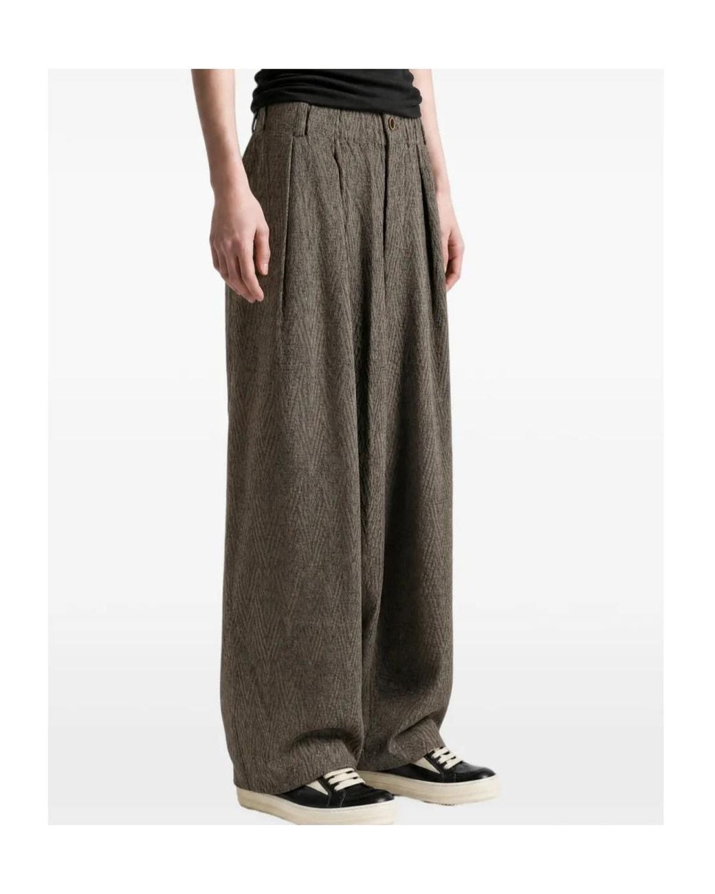 Uma Wang Gray Casual Trousers With Belt Loops for men