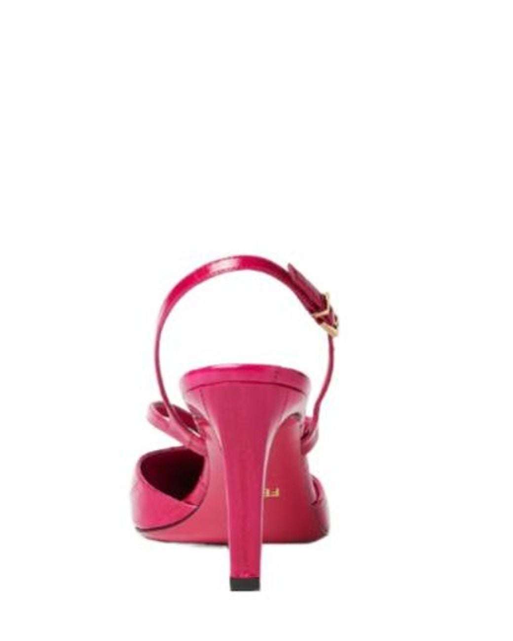 Fendi Pink Ffold Fuchsia Hagfish Leather High-Heeled Slingbacks