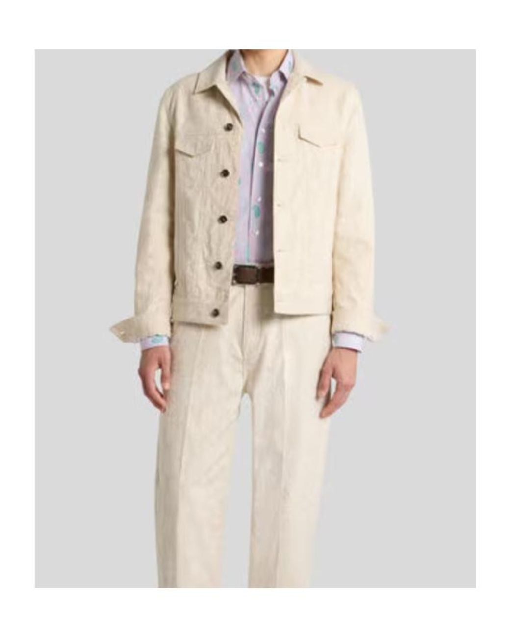 Etro Natural Paisley Jacquard Jacket for men