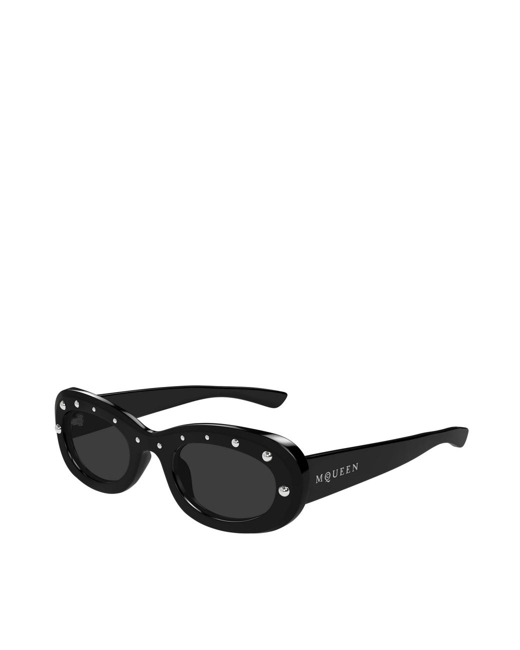 McQueen White Eyewear Oval Frame Sunglasses