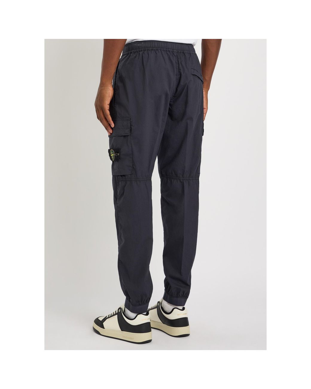 Stone Island Blue Drawstring Workwear Tapered Pants for men