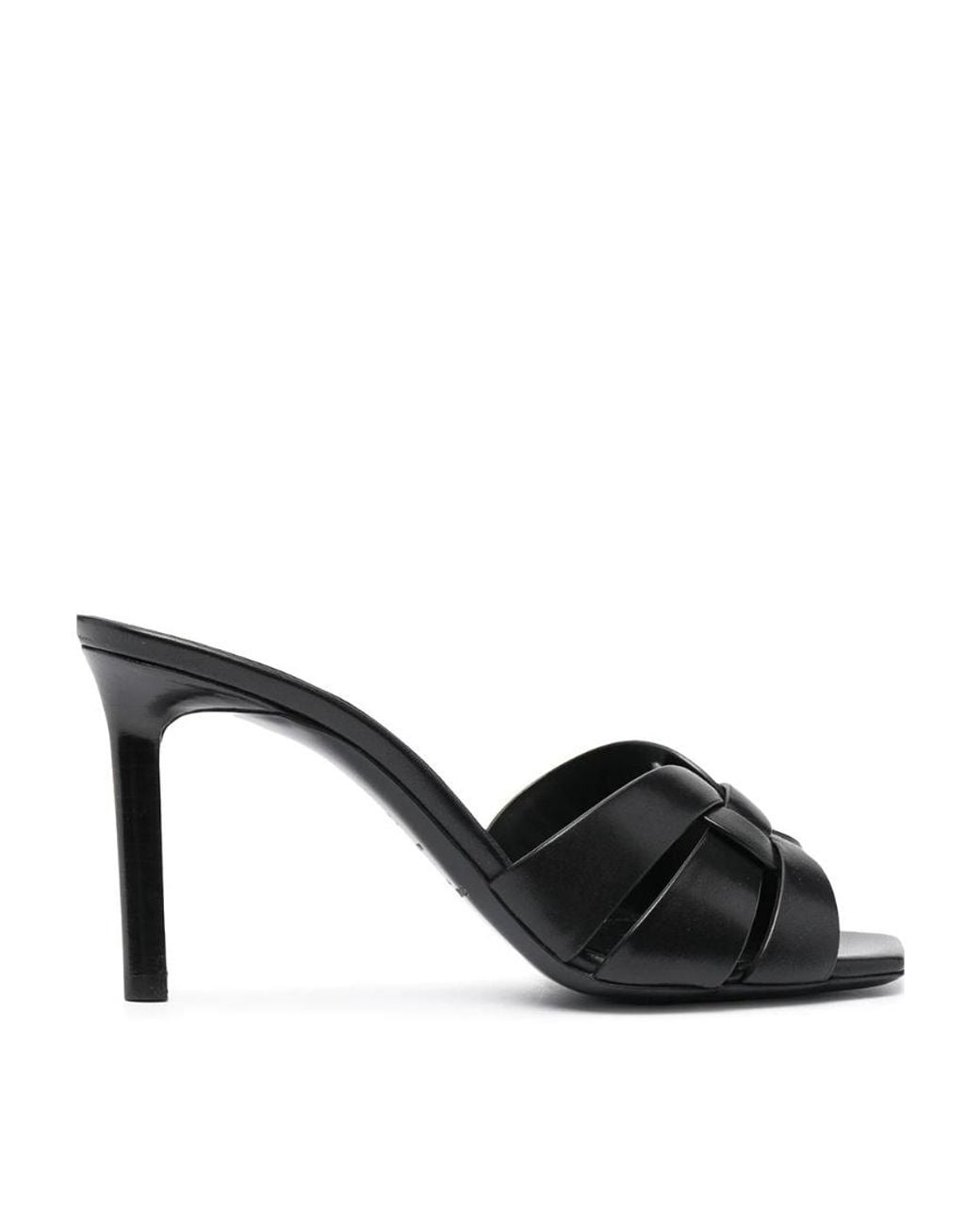 Saint Laurent Black Tribute Heeled Mules