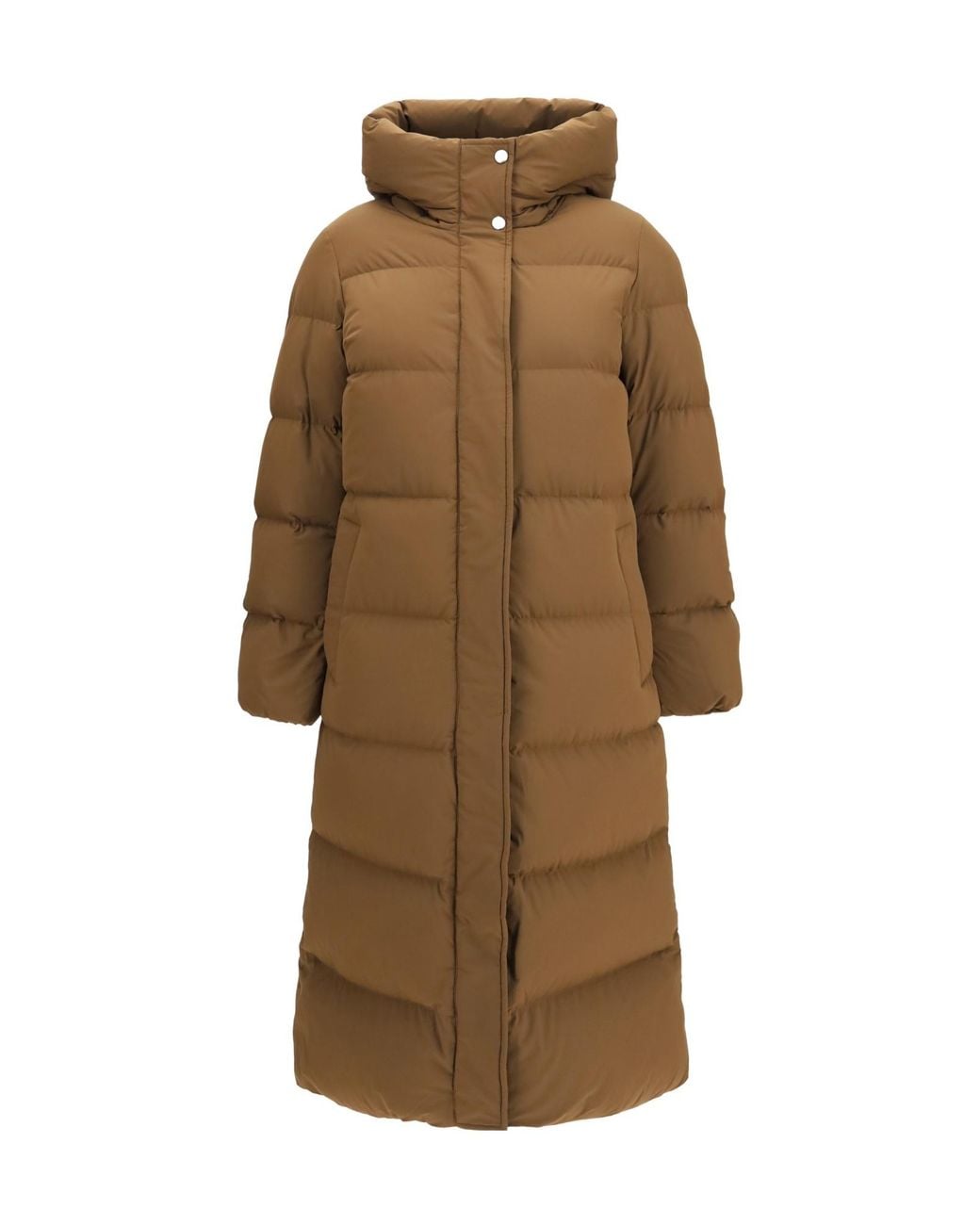 Woolrich Natural Madison Long Hooded Puffer Coat