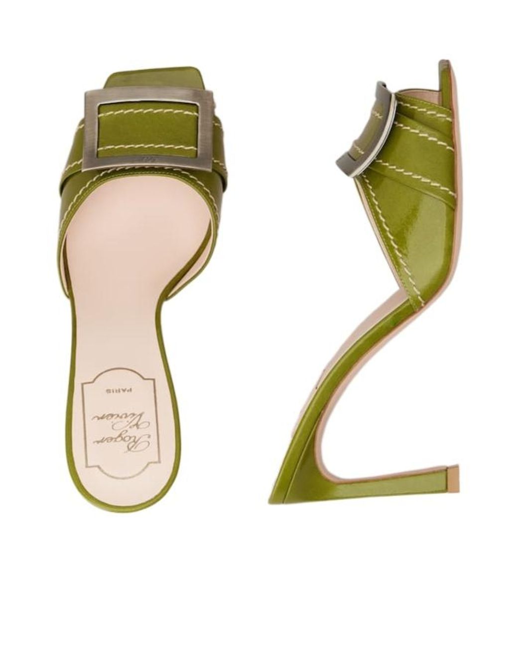 Roger Vivier Green Trompette Mules