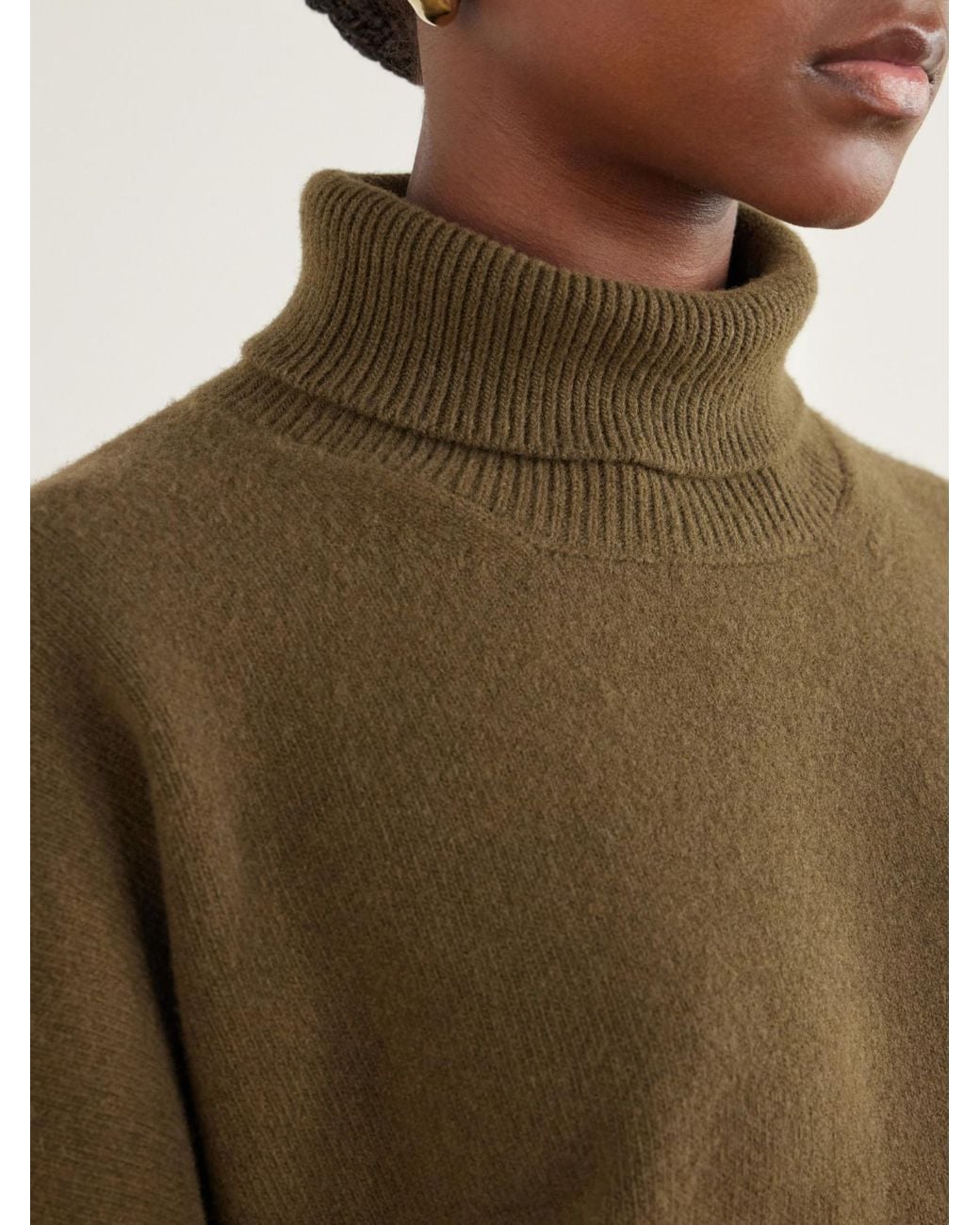 Rohe Green Wool-Blend Turtleneck Sweater