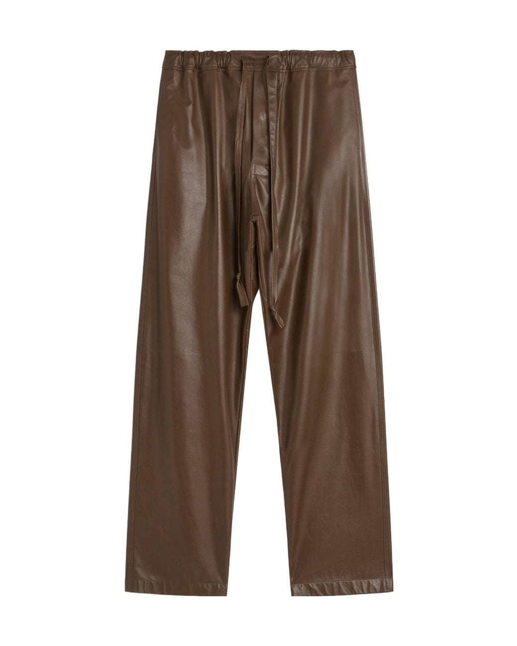 Phoebe Philo Brown Casual Leather Trousers