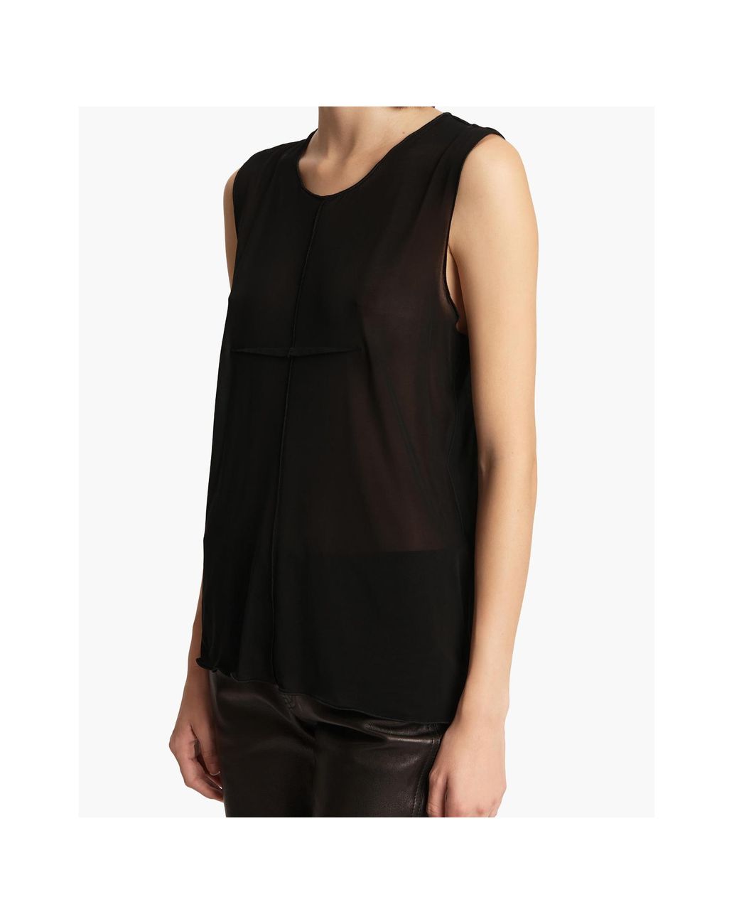 Khaite Black Sleeveless Tops