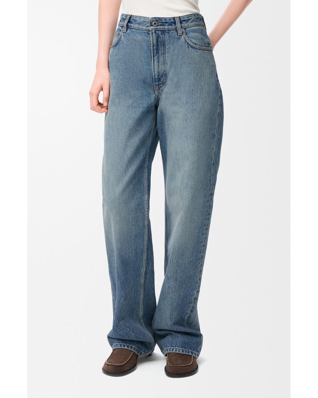 Loewe Blue Logo Patch Straight Leg Jeans