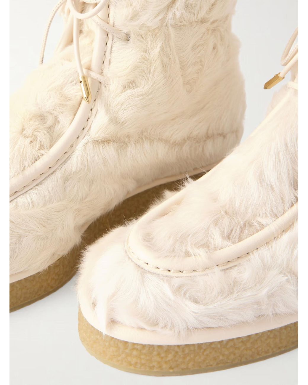 Aquazzura Natural Solid Color Shearling Boots
