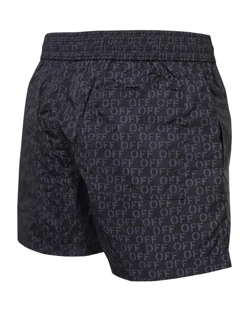 Off-White c/o Virgil Abloh Blue Allover Logo Printed Swim Shorts for men