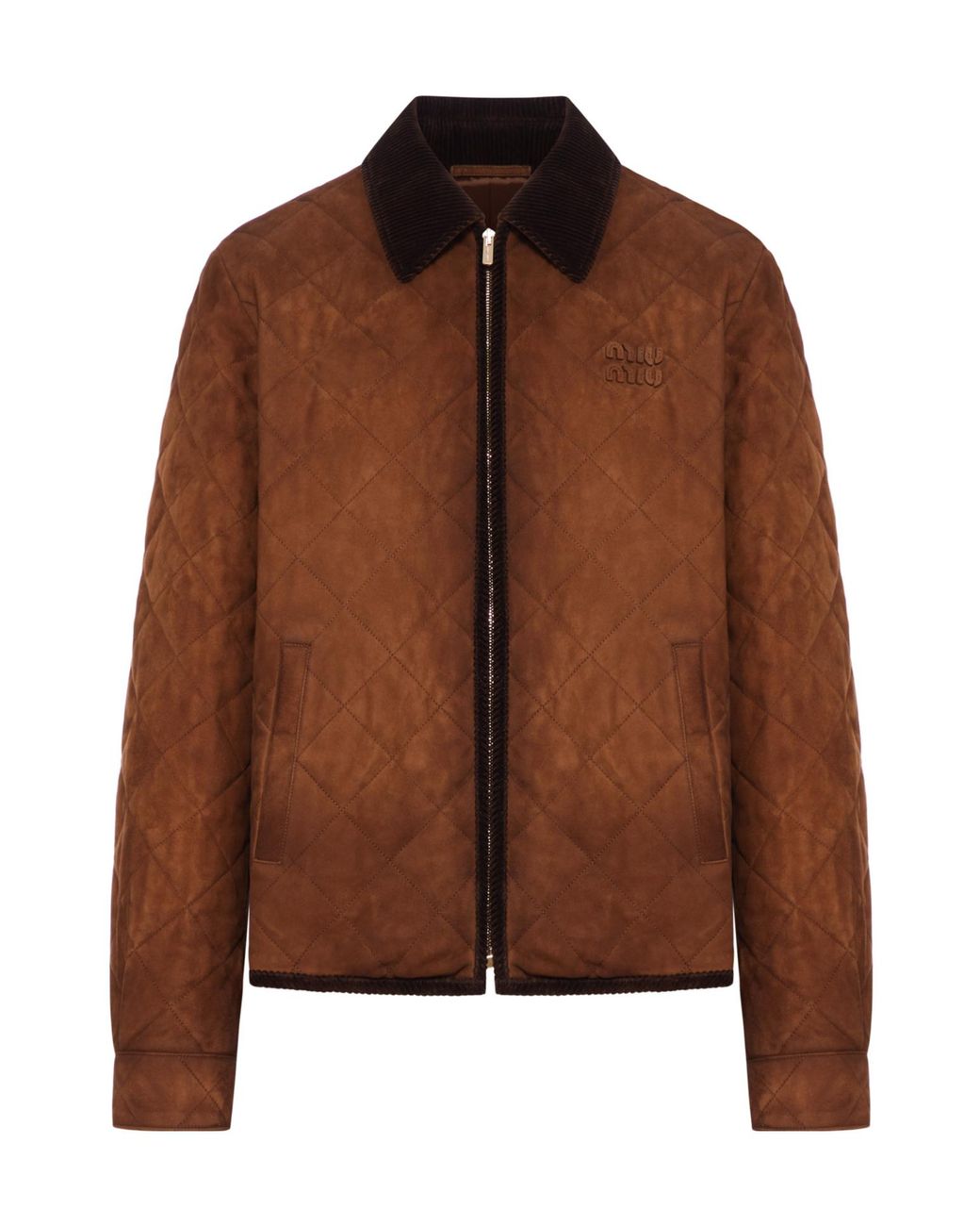 Miu Miu Brown Suede Jacket With Velvet Collar