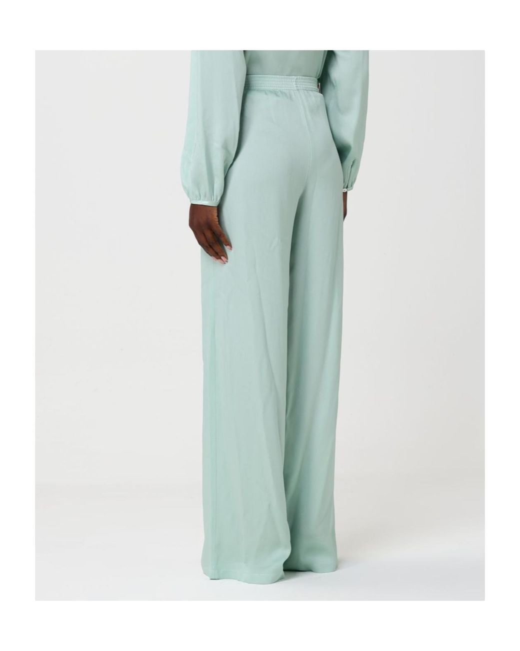 Fabiana Filippi Green Pleated Wide-Leg Trousers