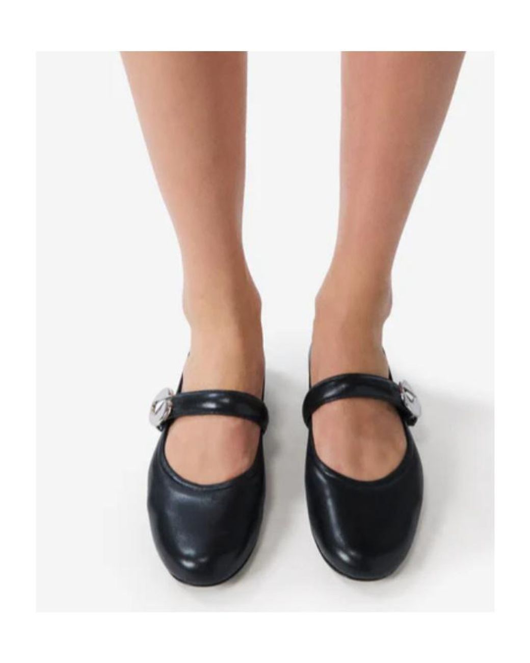 Coperni Black Ballerina Belt Flat Shoes