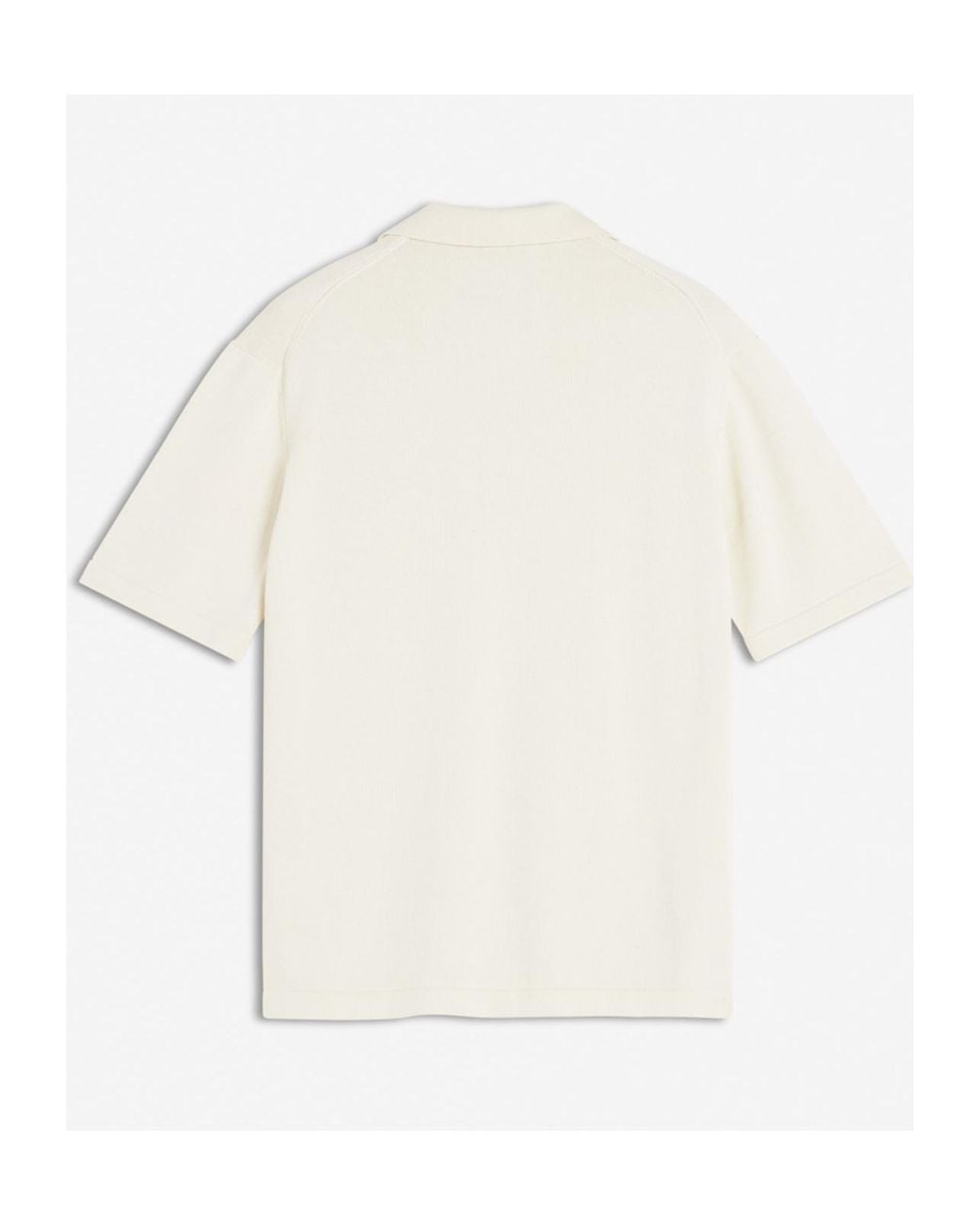 Maison Kitsuné White Maison Kitsuné Bold Fox Head Knit Polo Shirt for men