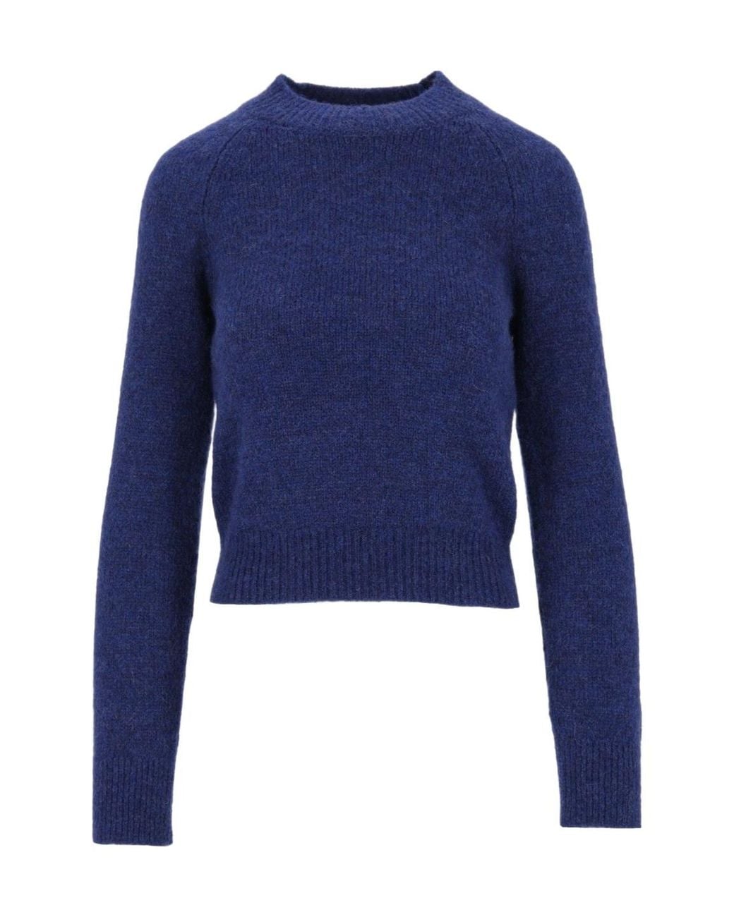 Dries Van Noten Blue Texas High Crewneck Knitted Sweater