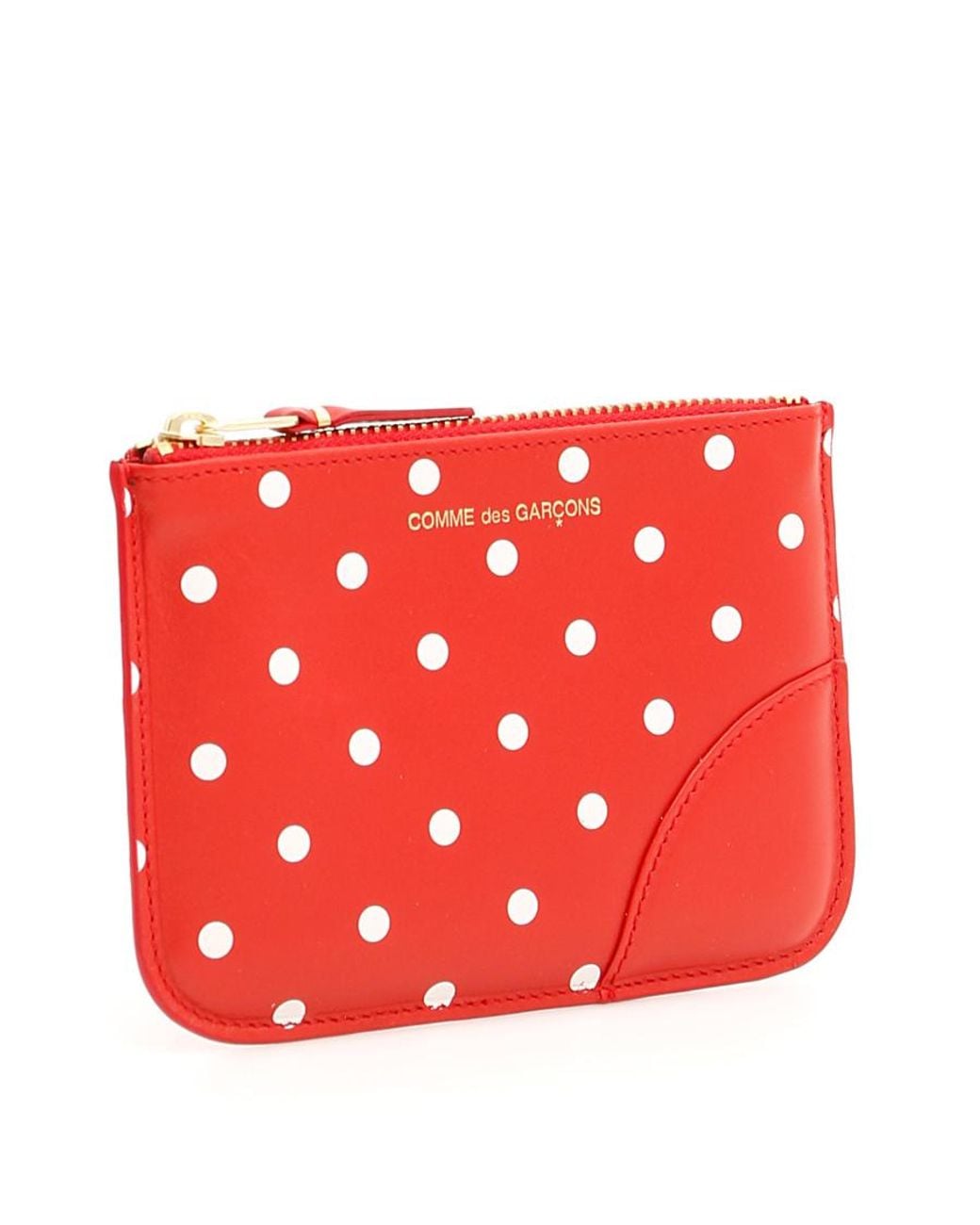 Comme des Garçons Red Comme Des Garçons Wallet Polka Dot Printed Coin Zipped Wallet for men