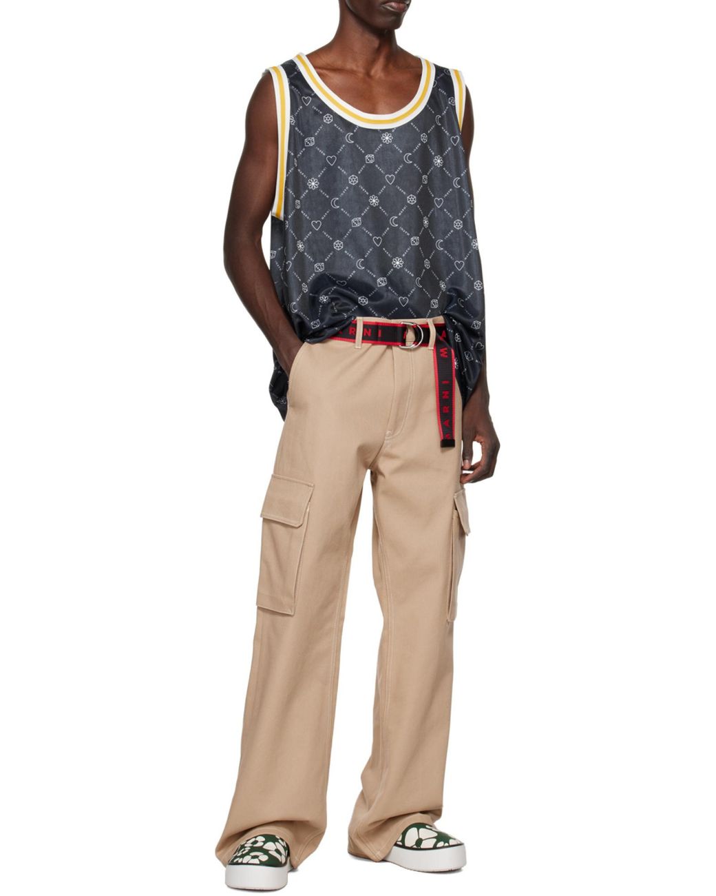 Marni Green X Charatt Floral Printed Sneakers for men