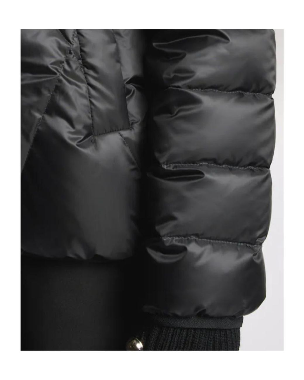Fay Black Argyle Hooded Down Jacket