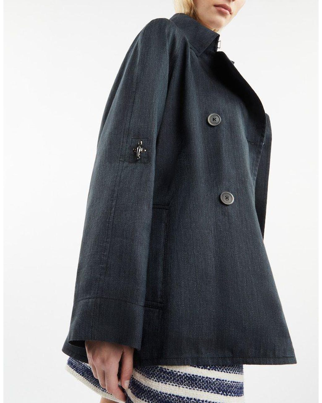 Fay Blue Classic Short Trench Coat