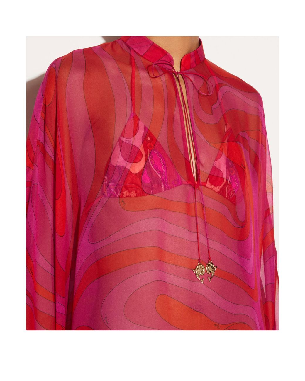Emilio Pucci Pink Marmo-Print Kaftan