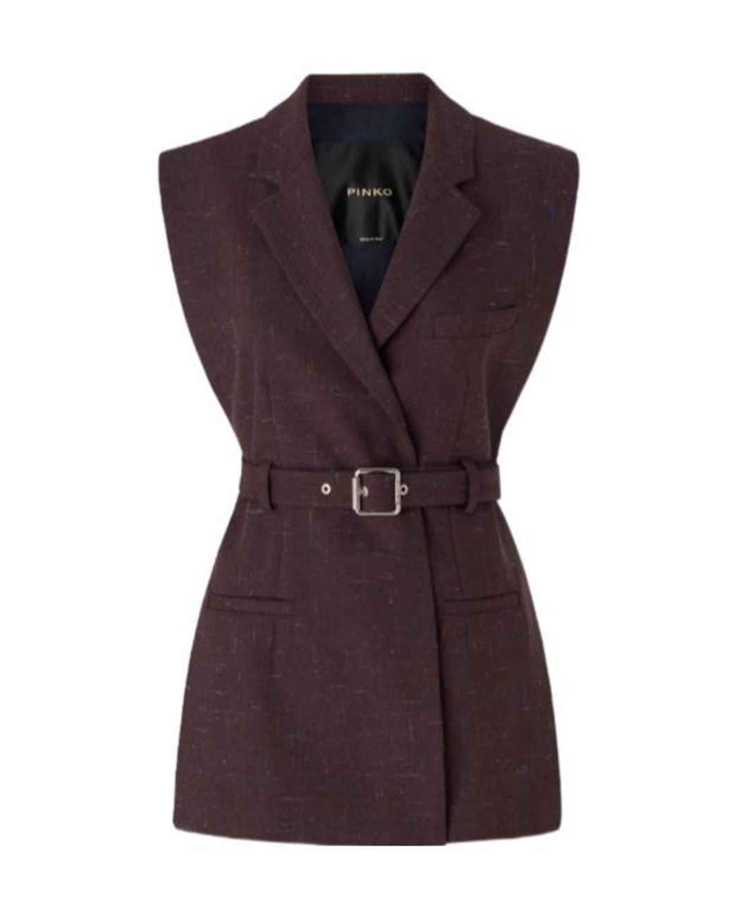 Pinko Purple Belted Sleeveless Jacket