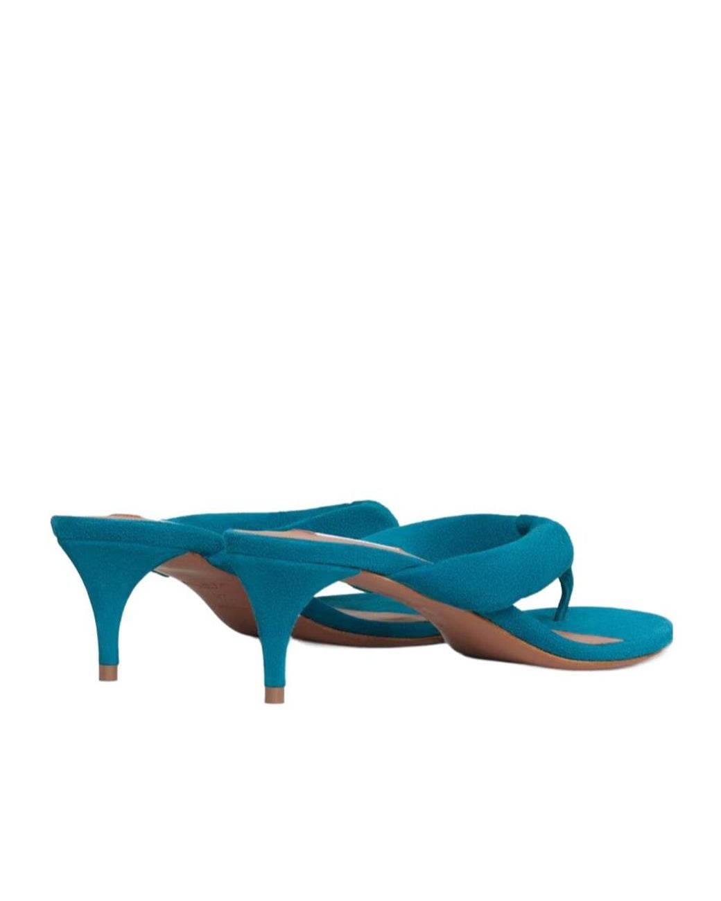 Alaïa Blue Heel Thong Mules