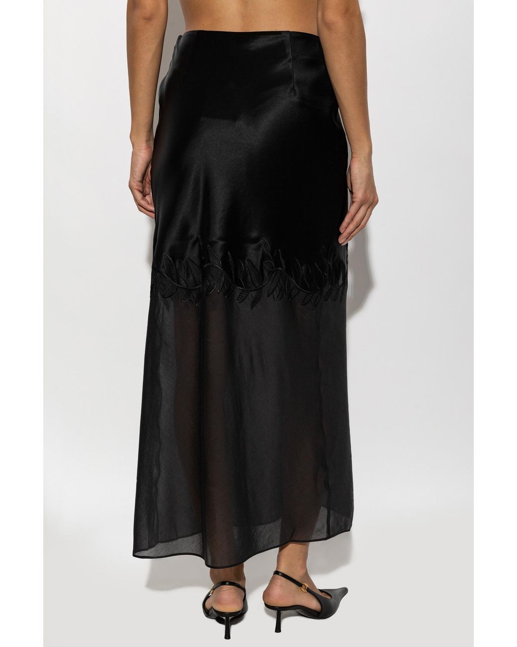 By Malene Birger Black Angelina Embroidered Maxi Skirt
