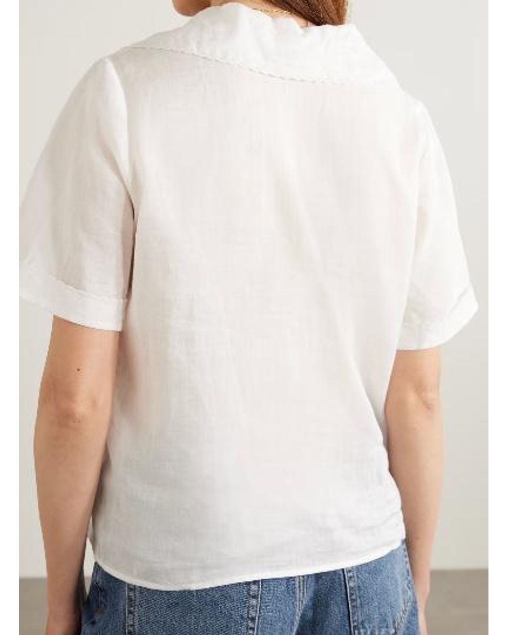 FRAME White Short Sleeve Shirt