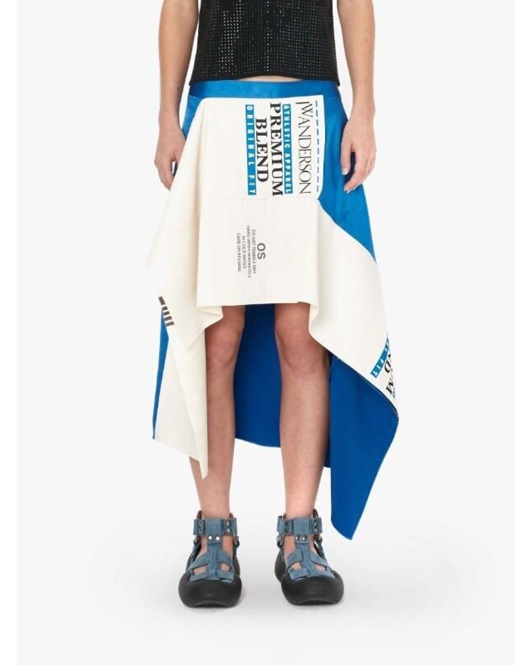 J.W. Anderson Blue Graphic-Print Asymmetric Skirt