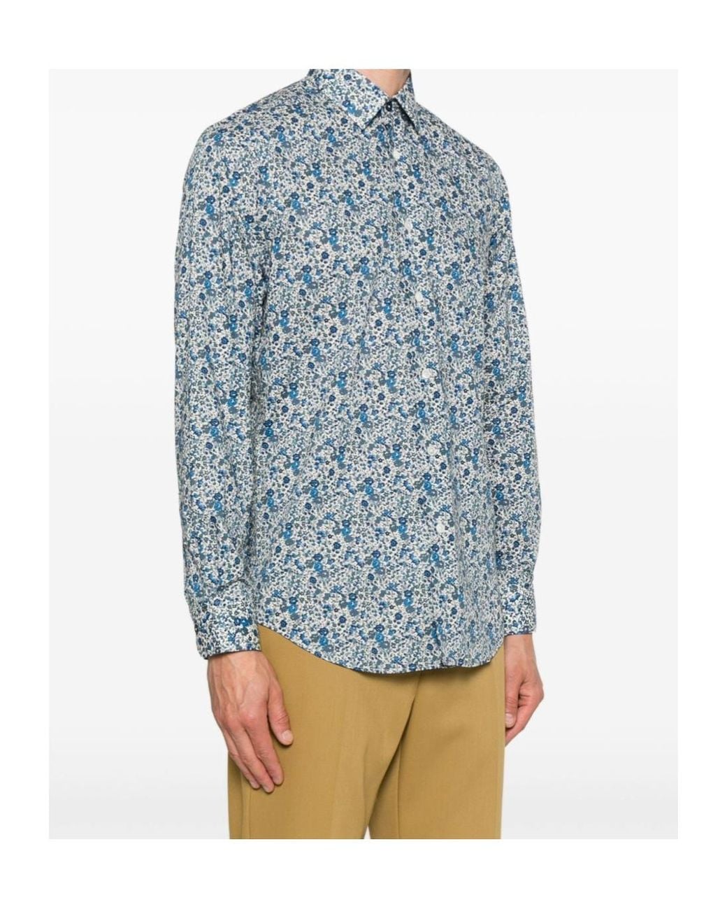 Paul Smith Blue Printed Pattern Shirt for men